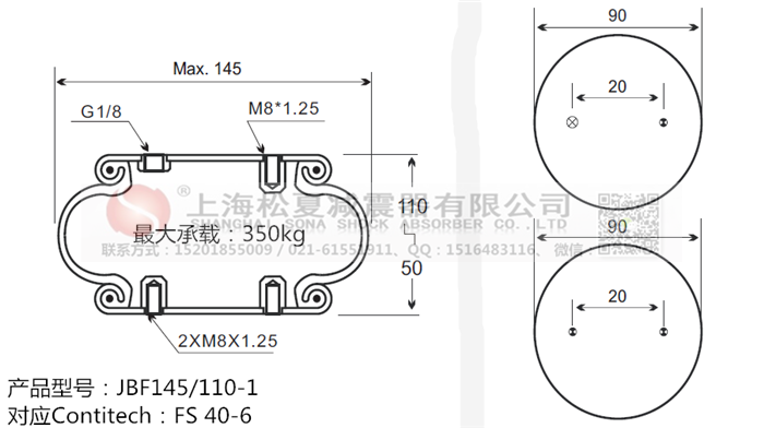 JBF145/110-1橡膠<a href='http://m.crankoutloud.com/' target='_blank'><u>空氣彈簧</u></a>