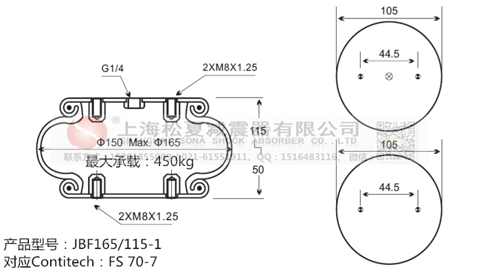 JBF165/115-1橡膠<a href='http://m.crankoutloud.com/' target='_blank'><u>空氣彈簧</u></a>