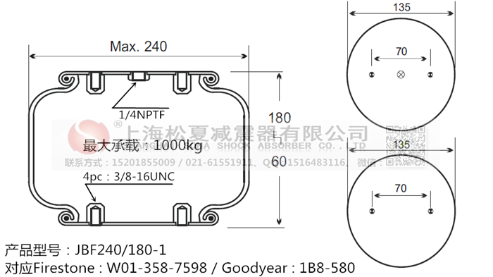 JBF240-180-1橡膠<a href='http://m.crankoutloud.com/' target='_blank'><u>空氣彈簧</u></a>
