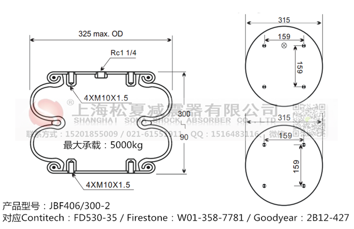 JBF406/300-2橡膠<a href='http://m.crankoutloud.com/' target='_blank'><u>空氣彈簧</u></a>